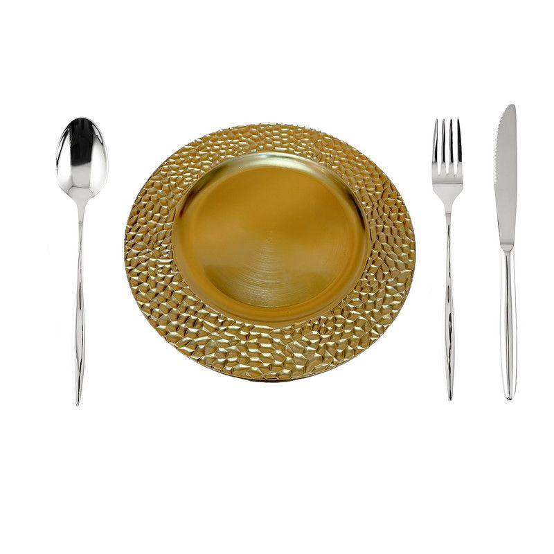 Set 3 Plato Decorativo Plastic Martillado Comedor Cocina Lau-2