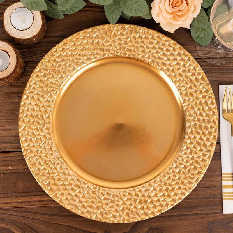 Set 3 Plato Decorativo Plastic Martillado Comedor Cocina Lau-6