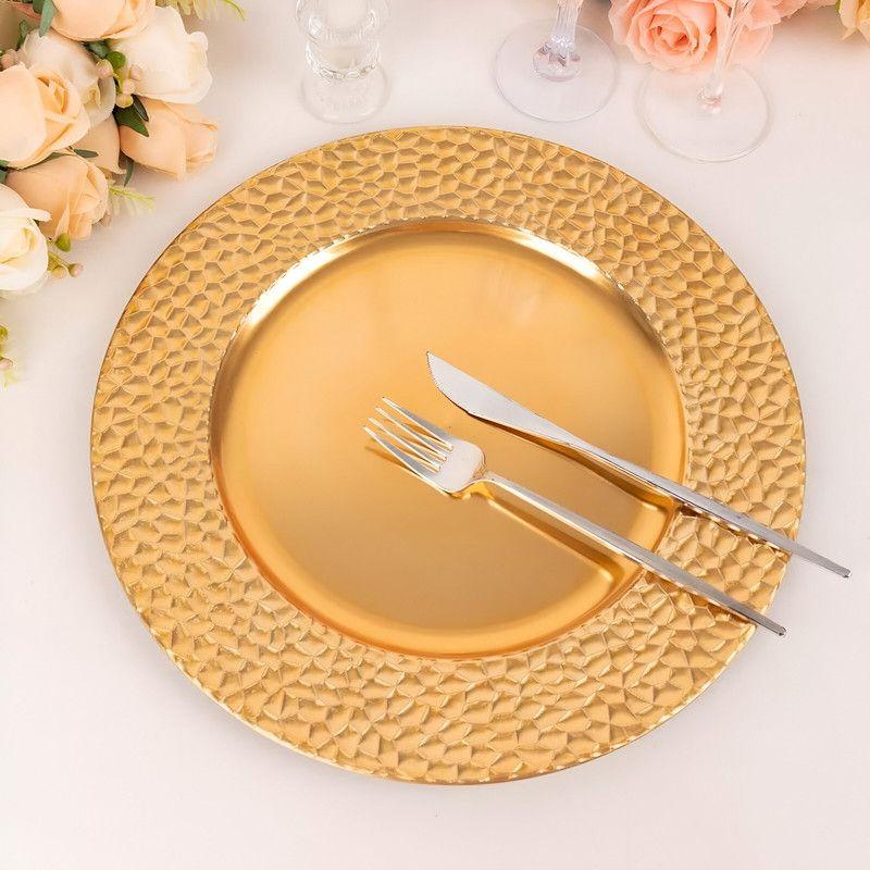 Set 3 Plato Decorativo Plastic Martillado Comedor Cocina Lau-8
