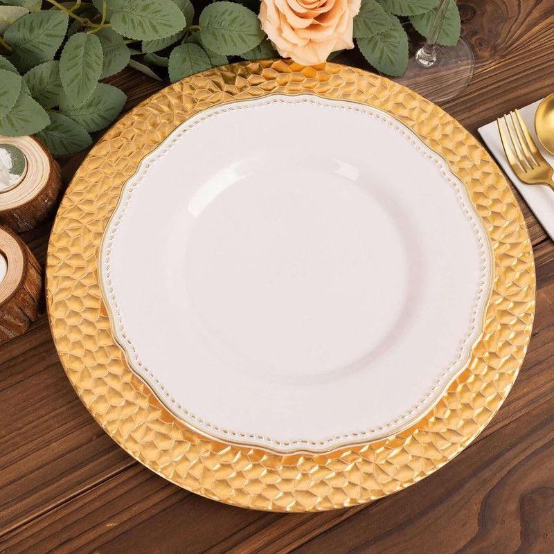 Set 3 Plato Decorativo Plastic Martillado Comedor Cocina Lau-9