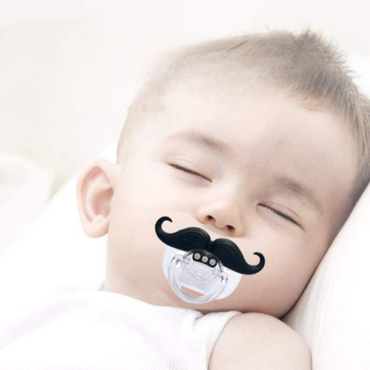 SET 6 CHUPETES DE BIGOTE DIVERTIDO SEGURO SILICONA BEBE LAU-8