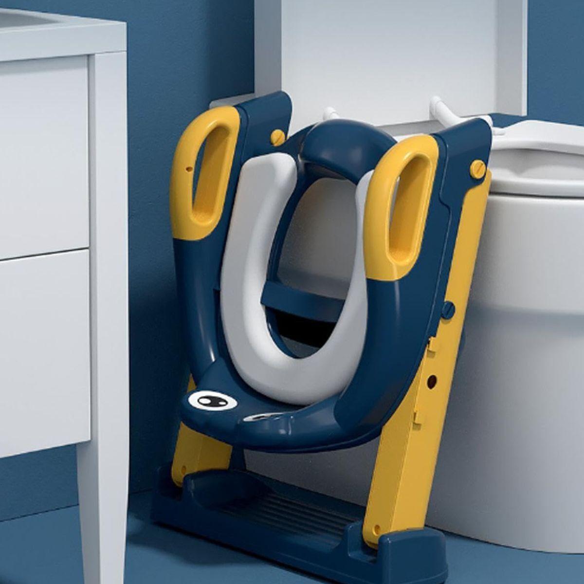 ASIENTO DE INODORO NIÑOS ESCALERA PLEGABLE AJUSTABLE LAU-5