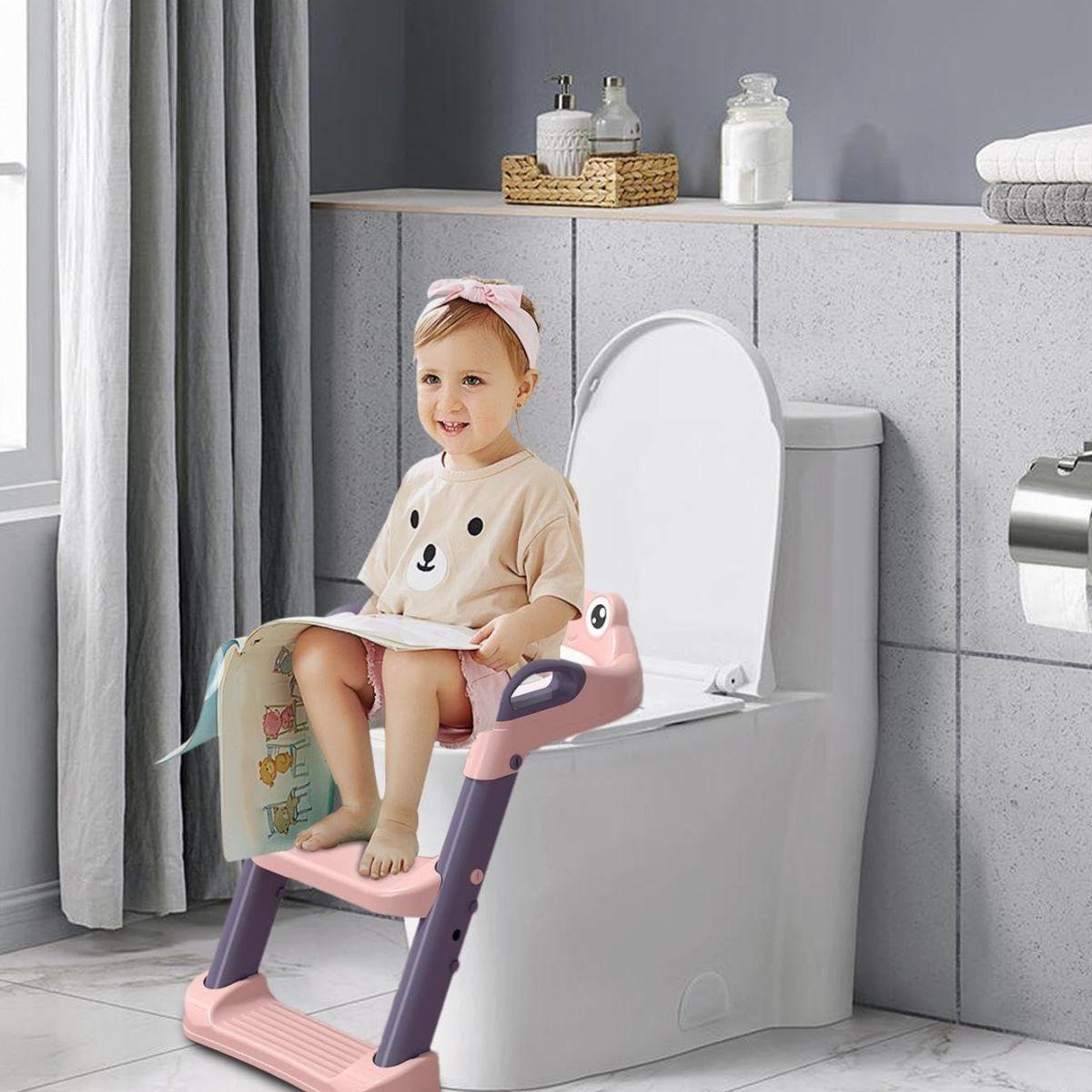 ASIENTO DE INODORO NIÑOS ESCALERA PLEGABLE AJUSTABLE LAU-6