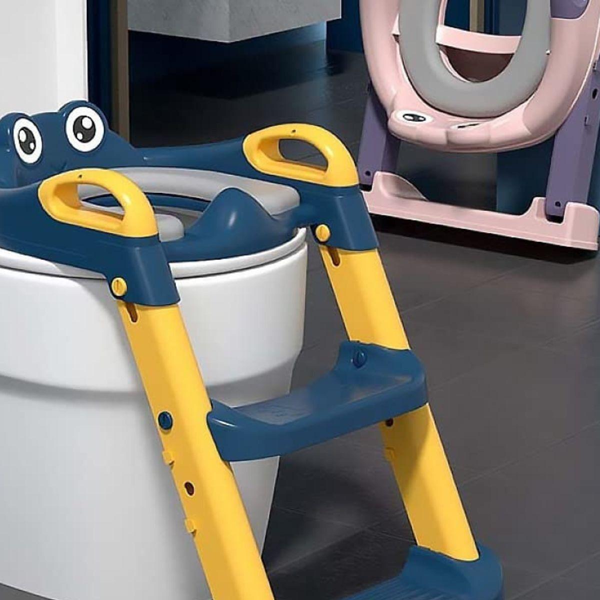 ASIENTO DE INODORO NIÑOS ESCALERA PLEGABLE AJUSTABLE LAU-7