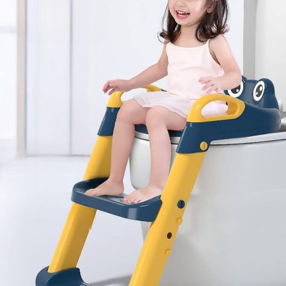 ASIENTO DE INODORO NIÑOS ESCALERA PLEGABLE AJUSTABLE LAU-8