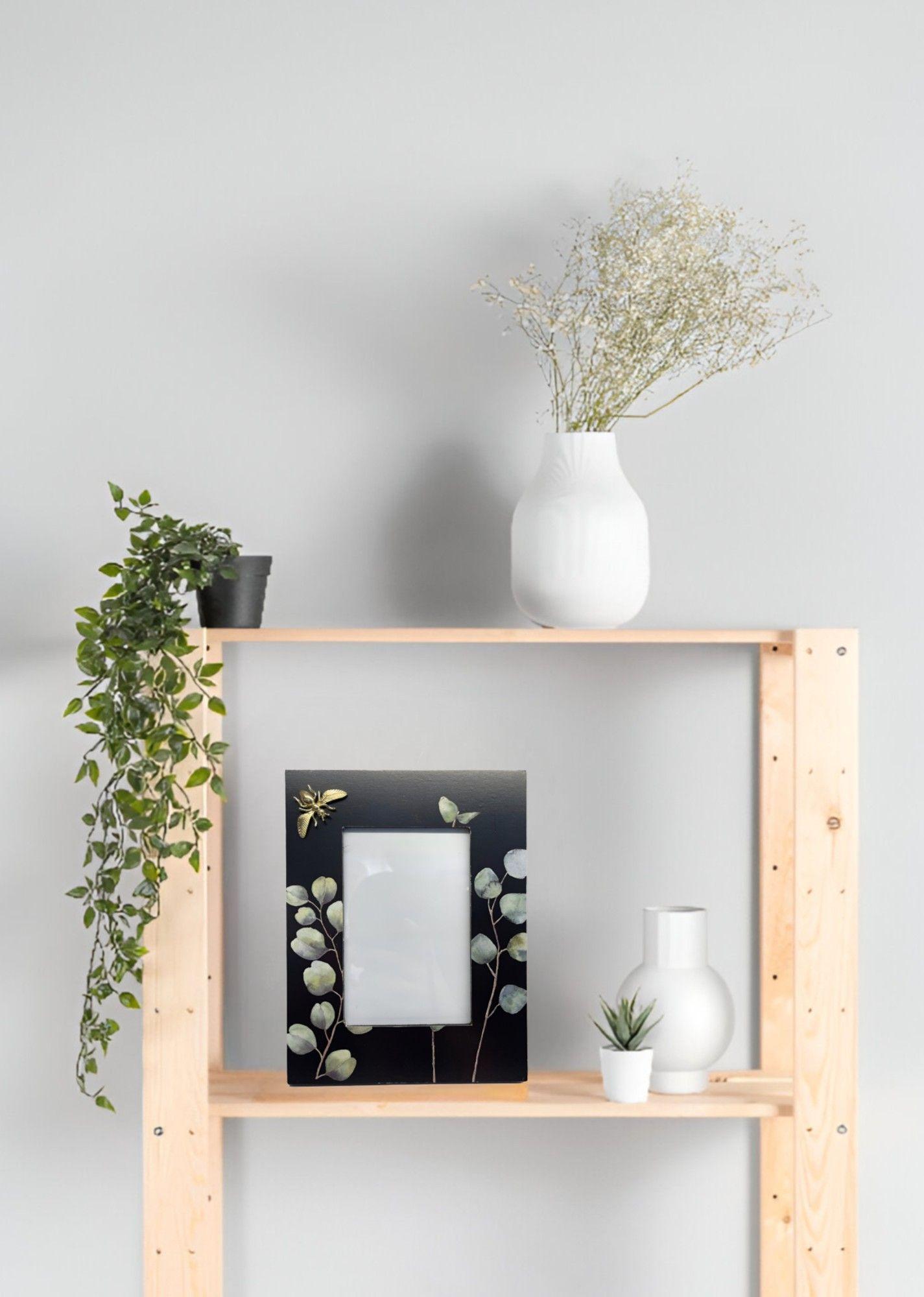 Set de 3 Marco Fotos Hojas Eucalipto Mesa Pared Vertical Jhn-2