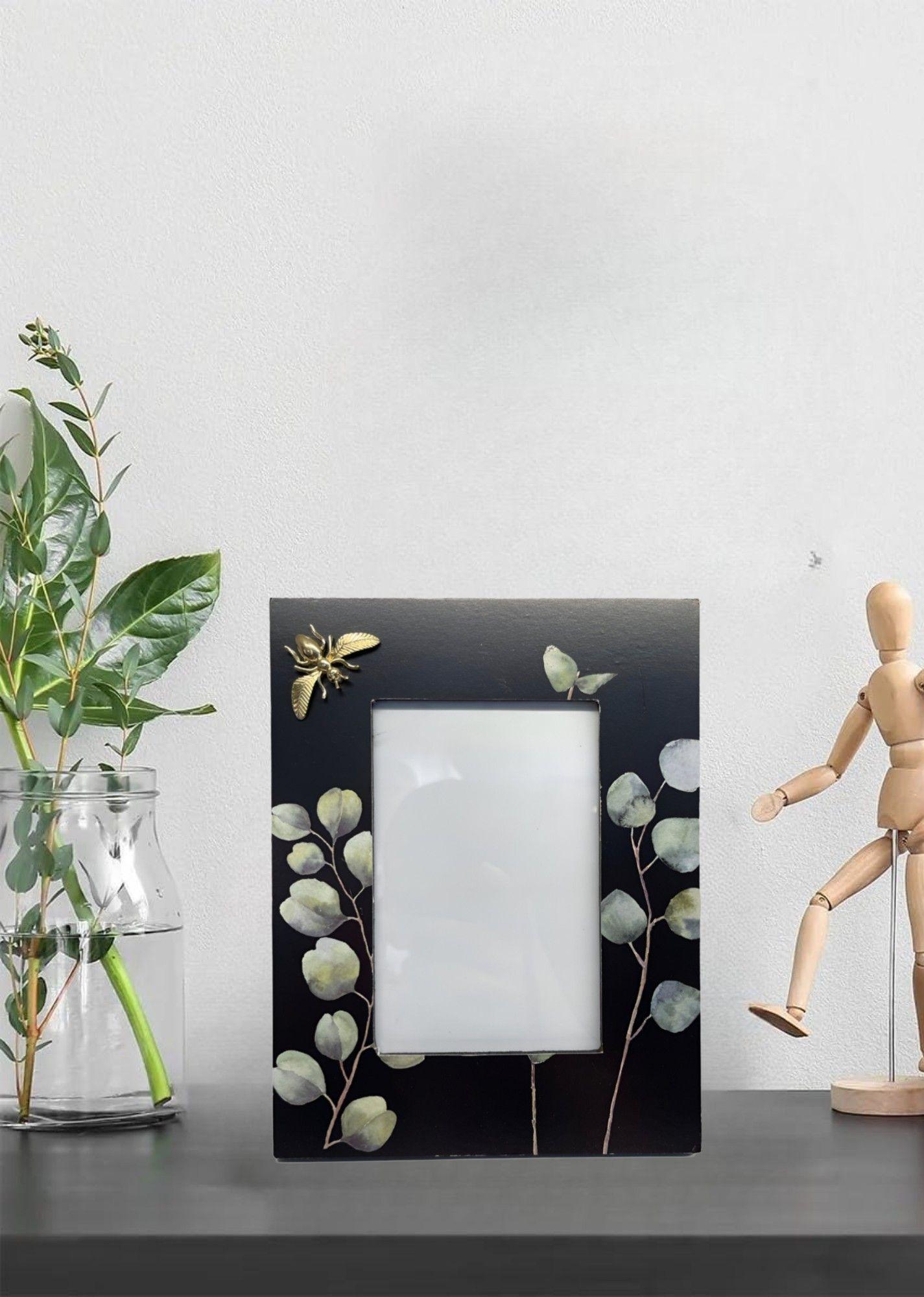 Set de 3 Marco Fotos Hojas Eucalipto Mesa Pared Vertical Jhn-3