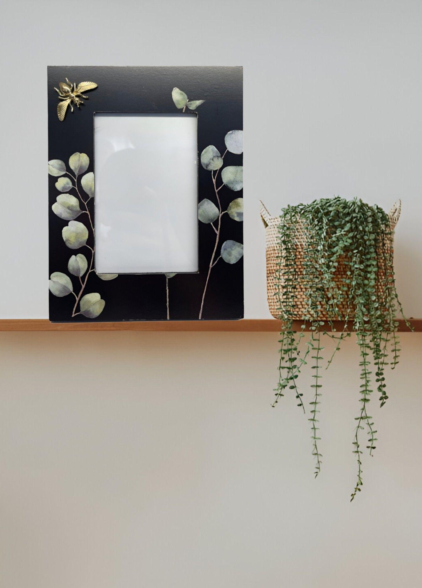 Set de 3 Marco Fotos Hojas Eucalipto Mesa Pared Vertical Jhn-5