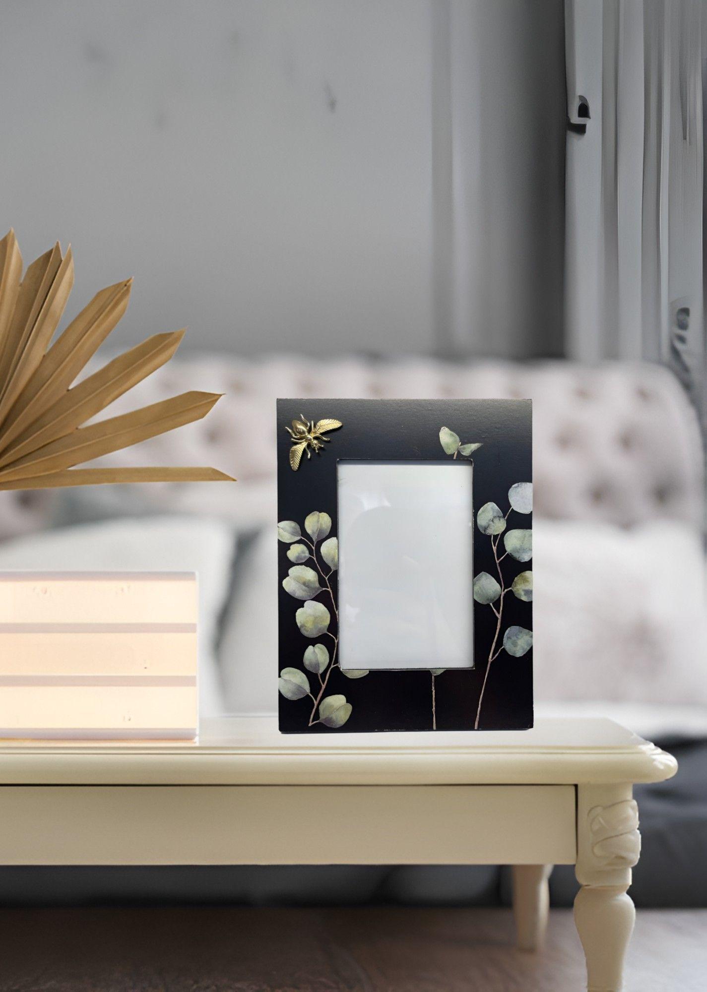 Set de 3 Marco Fotos Hojas Eucalipto Mesa Pared Vertical Jhn-6