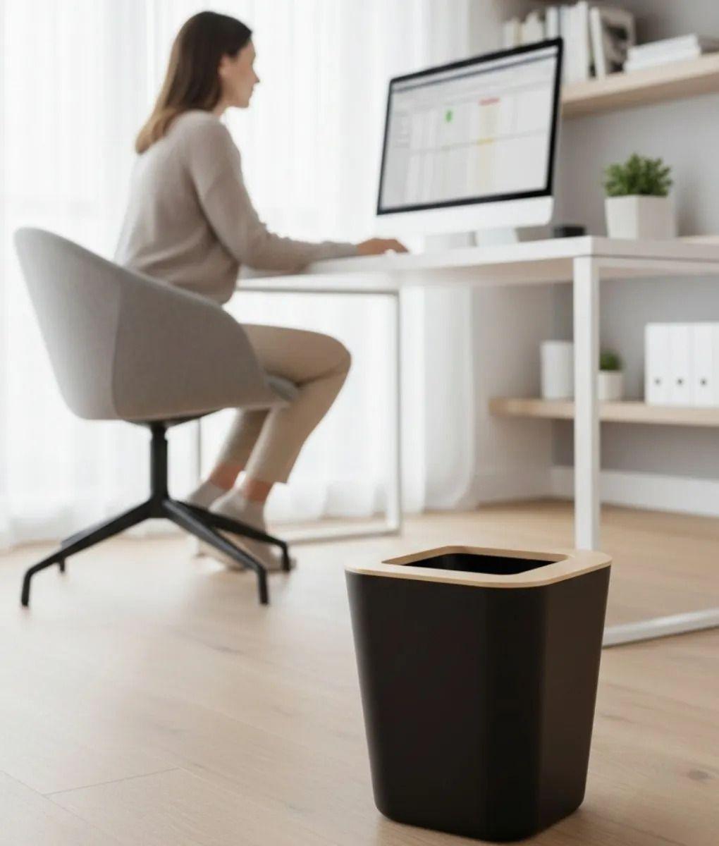 Basurero Papelera Diseño Contemporáneo Toque Natural Jhn-4