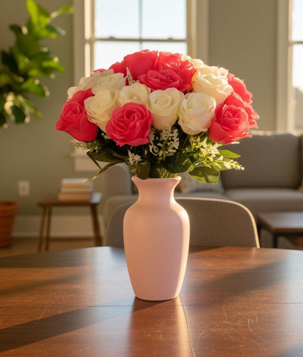 Flores Artificiales Ramo Rosas Novia Adorno Decoración Jhn-5