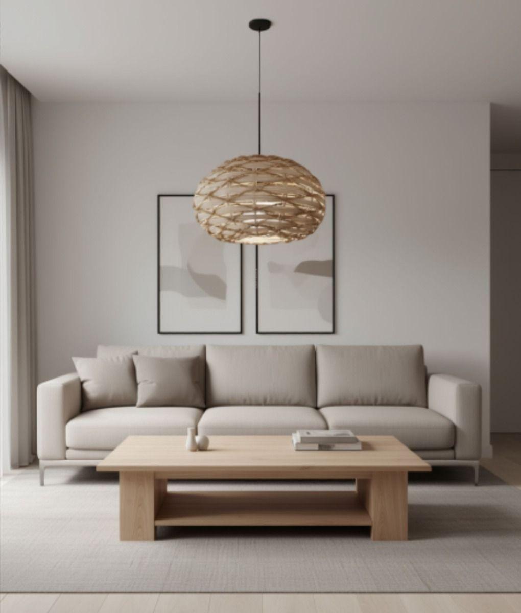 Lámpara Colgante Decorativa Techo Redonda Tejida Hogar Jhn-9