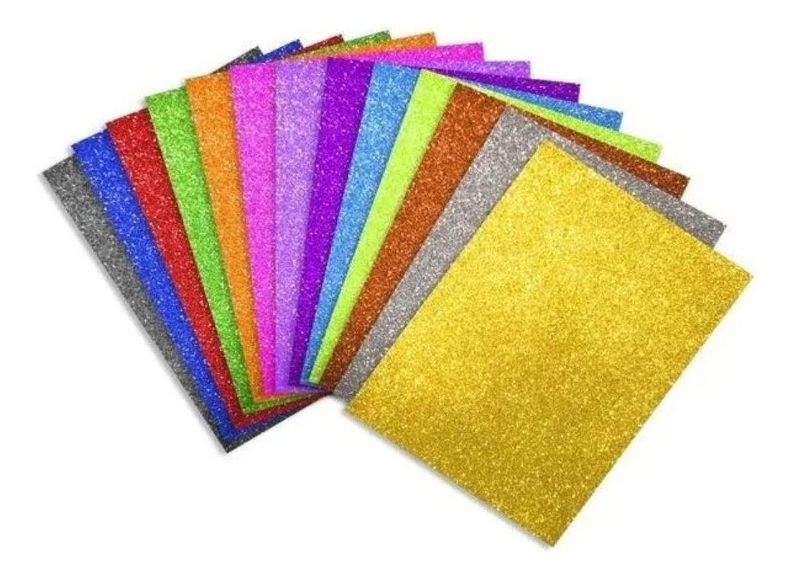 Goma Eva Glitter Espuma Colores Surtidos Manualidades Jhn-0