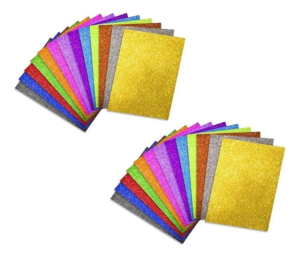 Goma Eva Glitter Espuma Colores Surtidos Manualidades Jhn-1