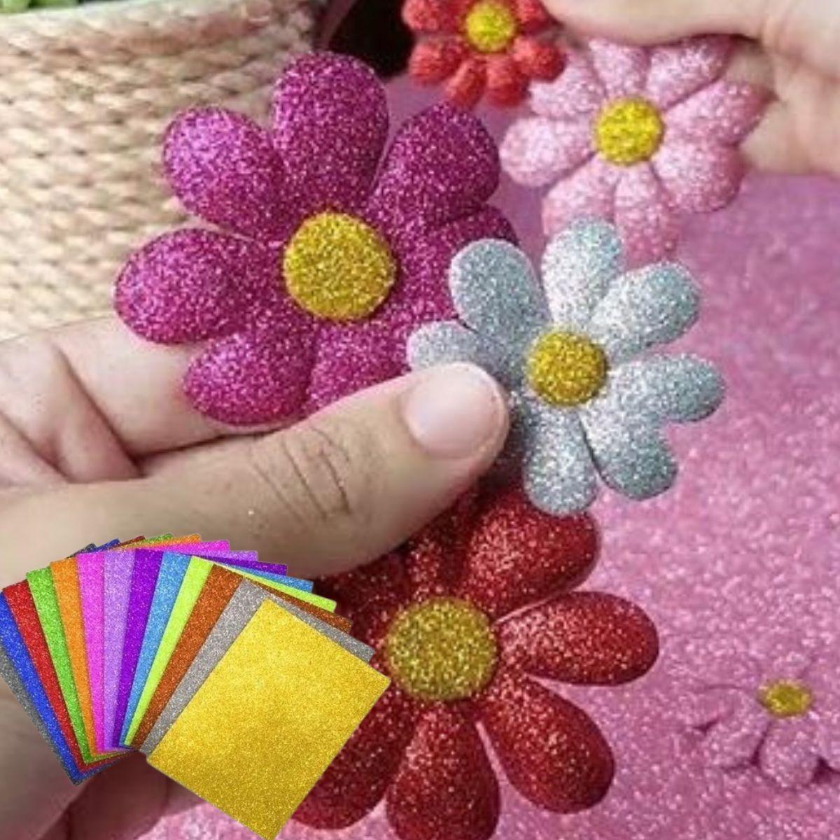 Goma Eva Glitter Espuma Colores Surtidos Manualidades Jhn-2