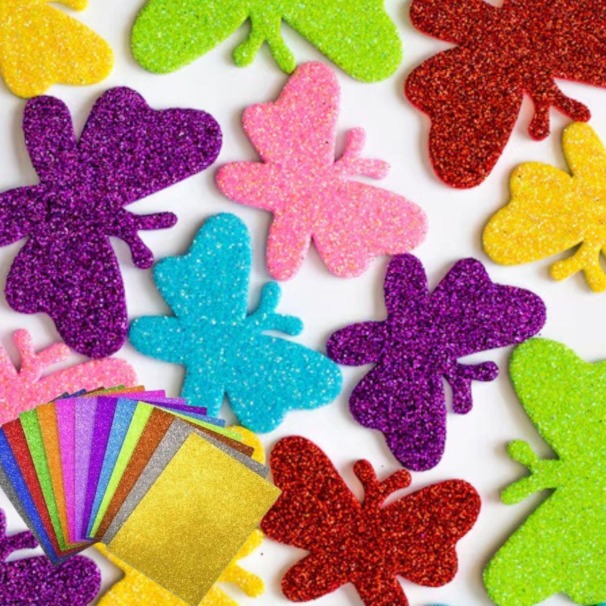 Goma Eva Glitter Espuma Colores Surtidos Manualidades Jhn-5