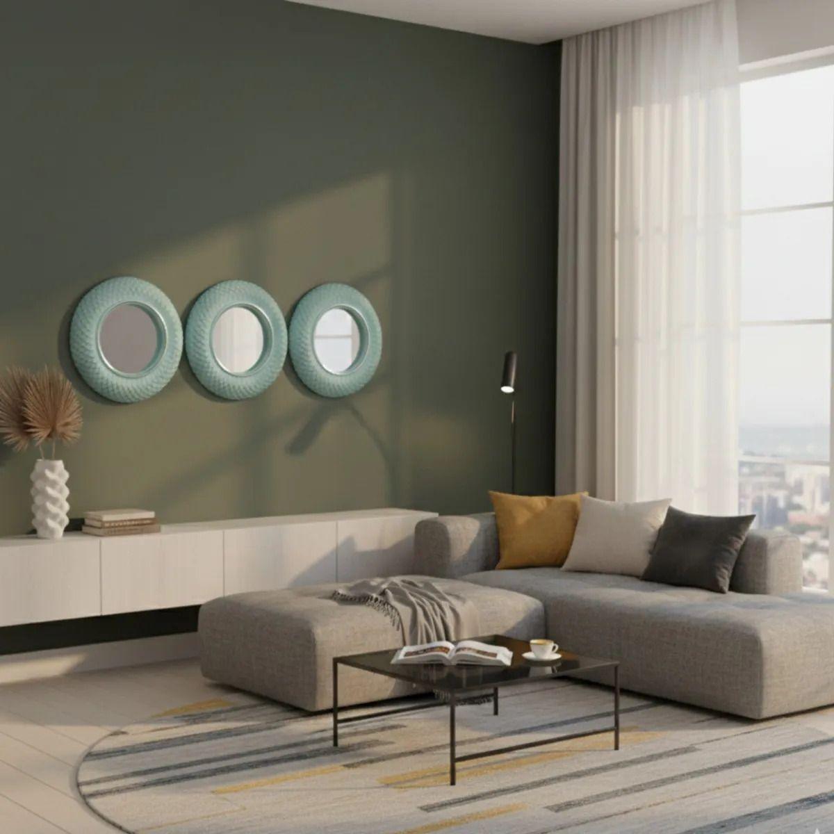 Set 3 Espejo Acento Decorativo Pared Diseño Vintage Jhn-5