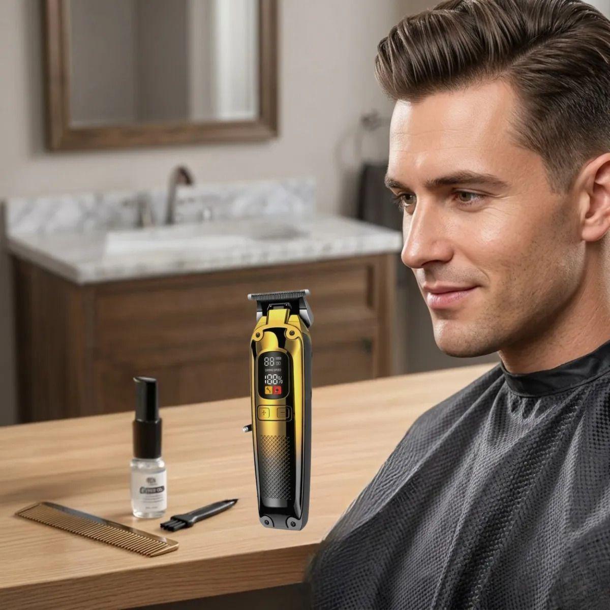 Cortadora Pelo Profesional Barba Digital Pantalla Led ALJ-4