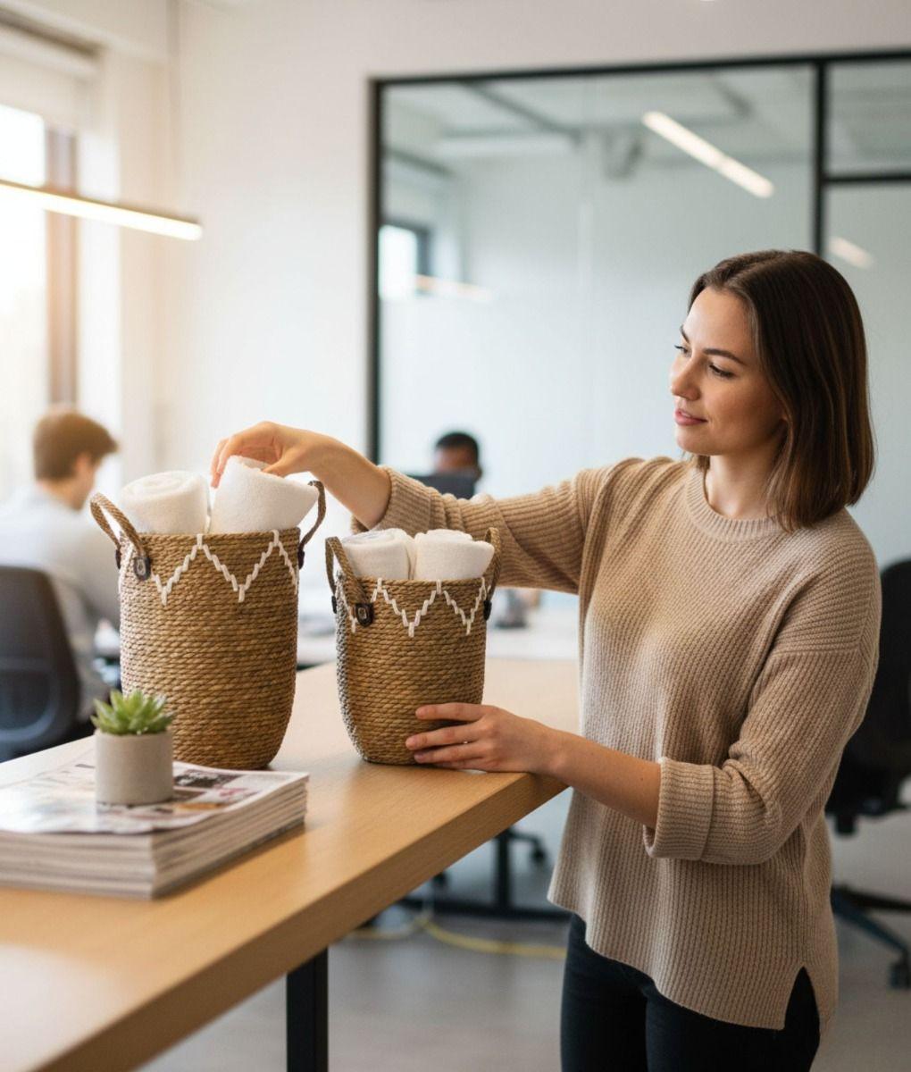 Set 2 Canasto Decorativo Moderno Cesto Almacenamiento Jhn-4