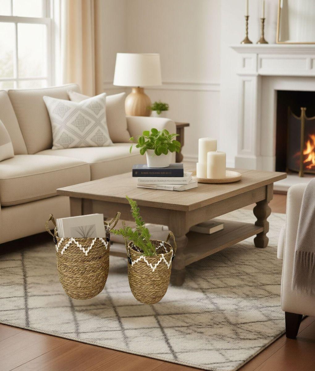 Set 2 Canasto Decorativo Moderno Cesto Almacenamiento Jhn-5