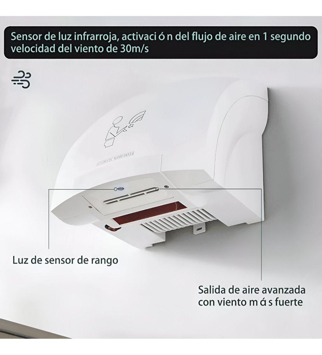 Secador Manos Automático Sensor Infrarrojo Inteligente Jhn-7