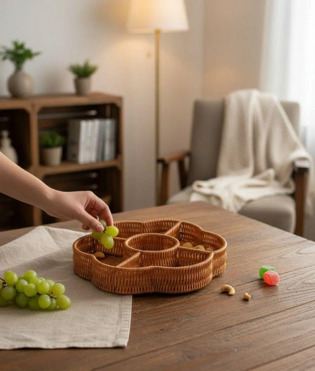 Bandeja Decorativa Servir Hogar Divisiones Diseño Flor Jhn-7