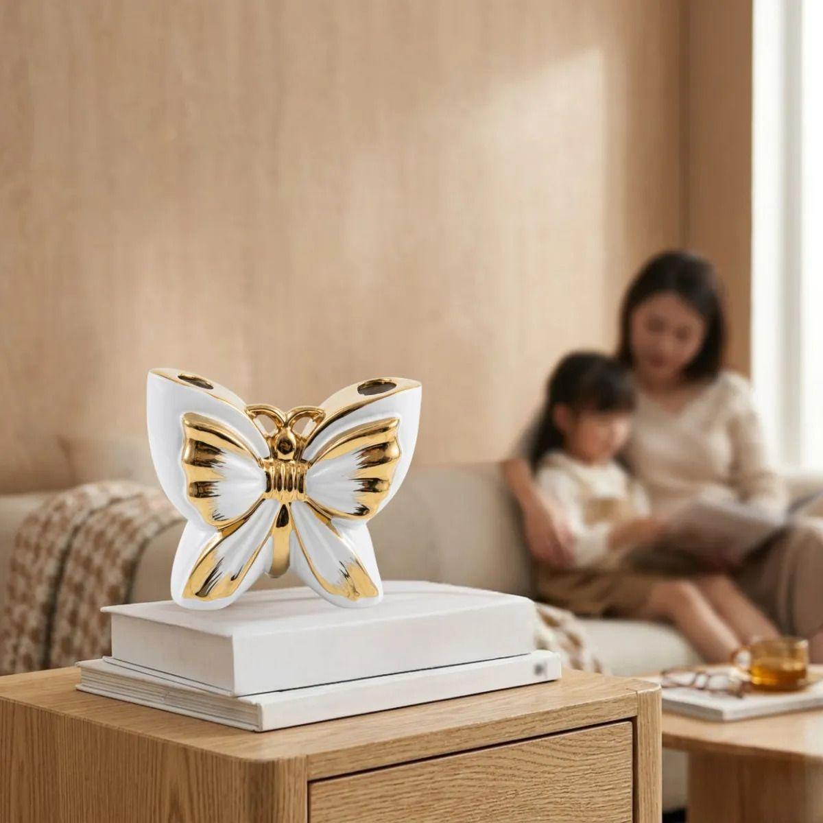 Florero Decorativo Mariposa Detalle Espejo Jarrón ALJ-5