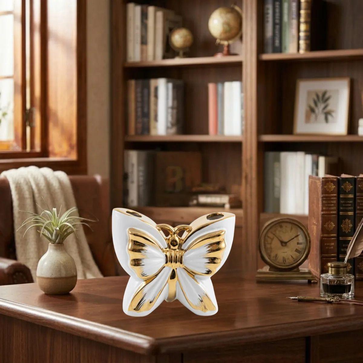 Florero Decorativo Mariposa Detalle Espejo Jarrón ALJ-8