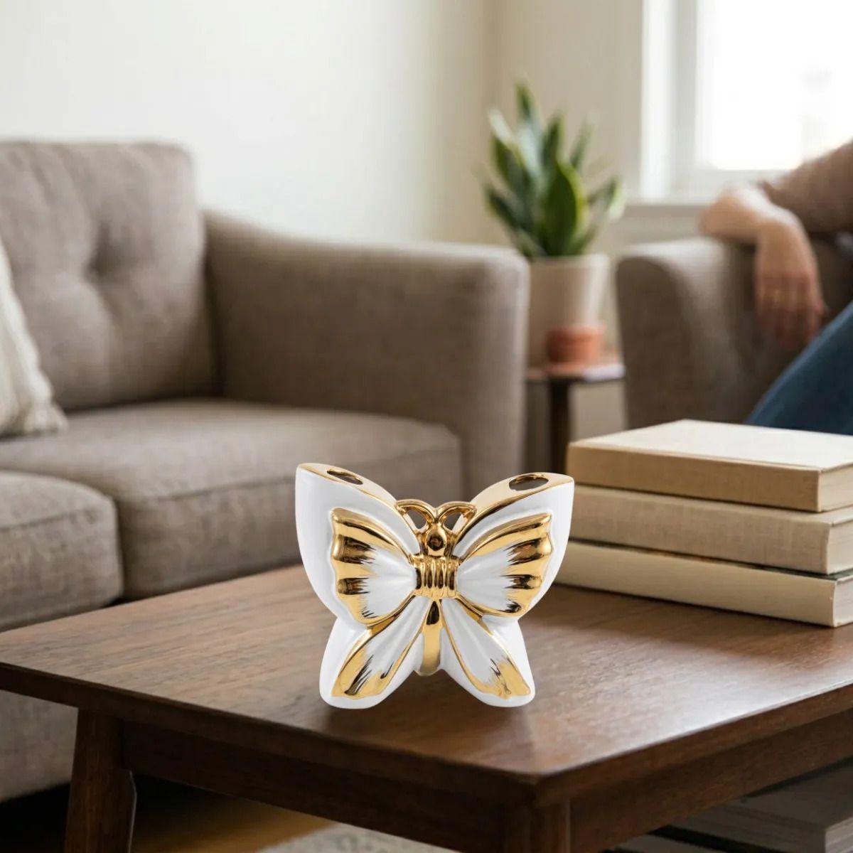 Florero Decorativo Mariposa Detalle Espejo Jarrón ALJ-9
