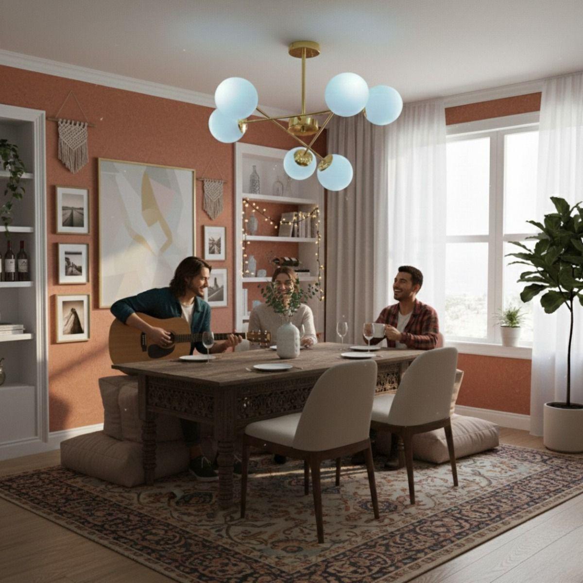 Lámpara Techo Colgante Inspiración Vanguardista Radial Jhn-3