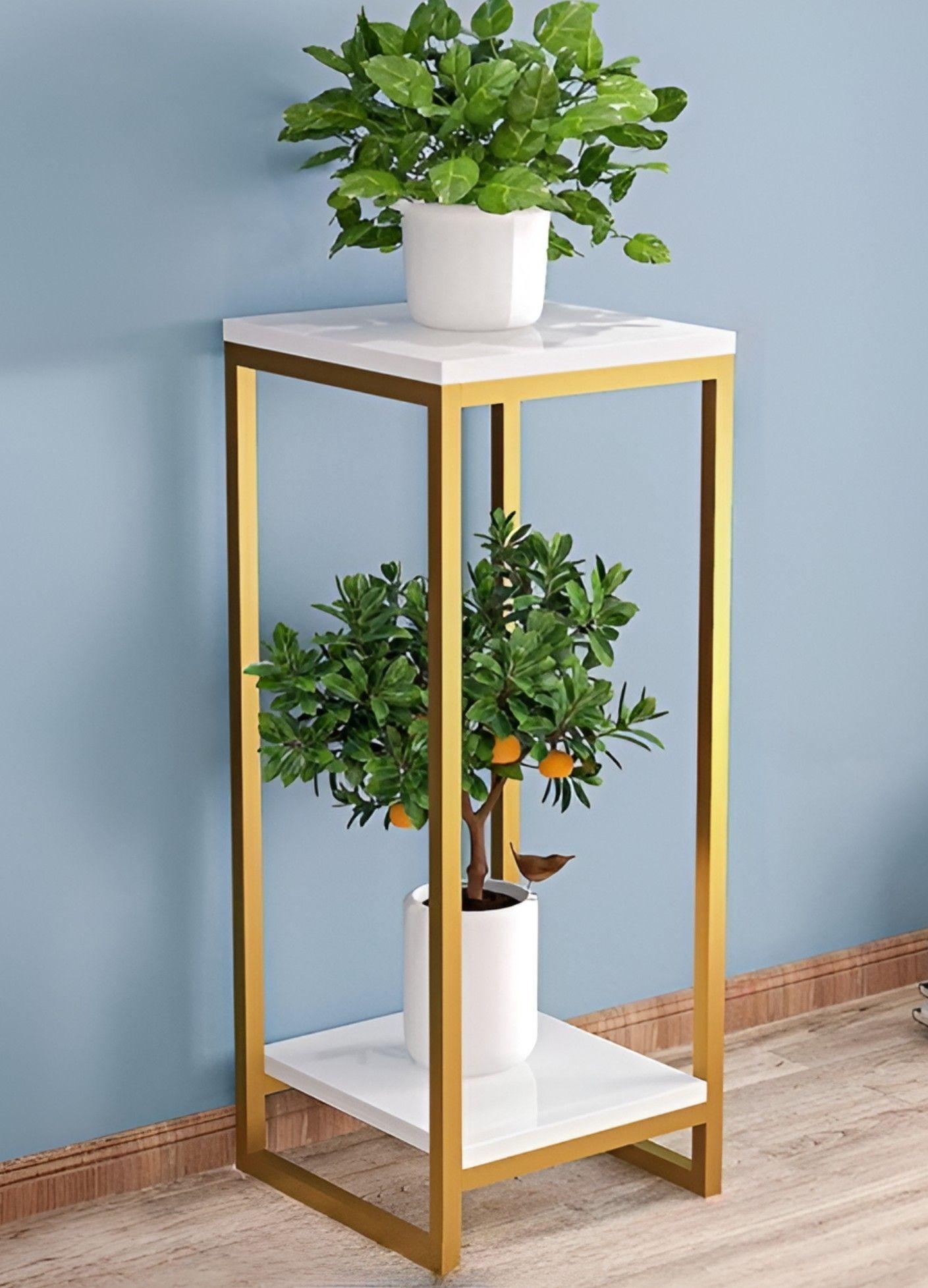 Porta Maceta Soporte Exhibición Plantas 2 Niveles 80cm Jhn-4