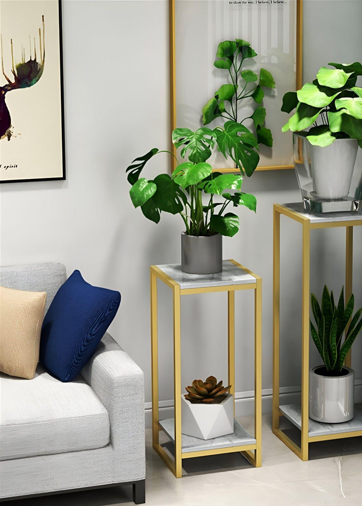 Porta Maceta Soporte Exhibición Plantas 2 Niveles 80cm Jhn-6