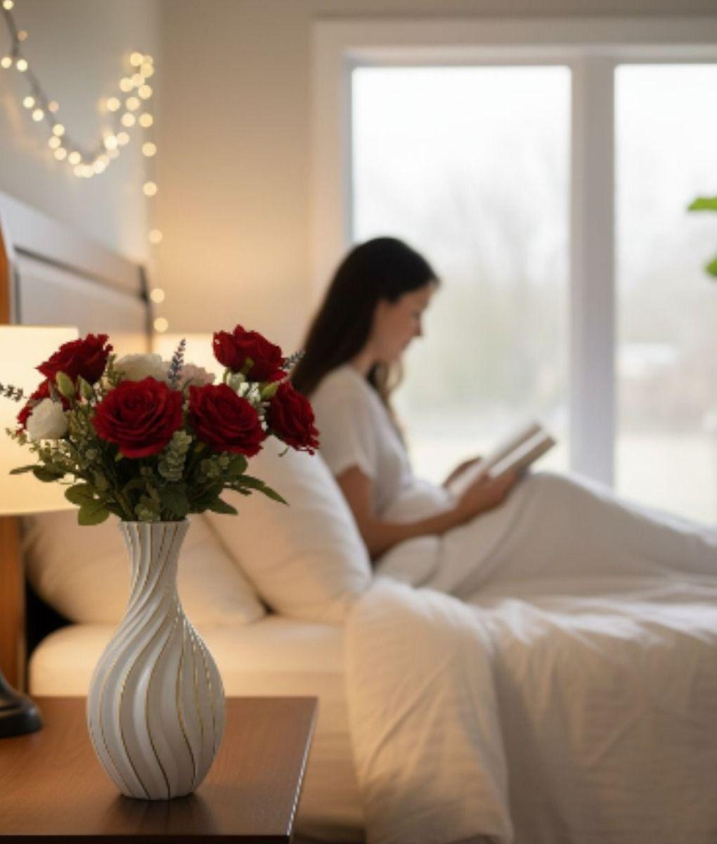 Florero Decorativo Jarrón Escultural Diseño Remolino Jhn-2