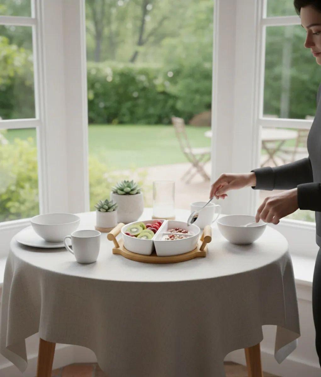 Juego Soporte Snacks Dual Aperitivo Base Bambú Asas Jhn-2