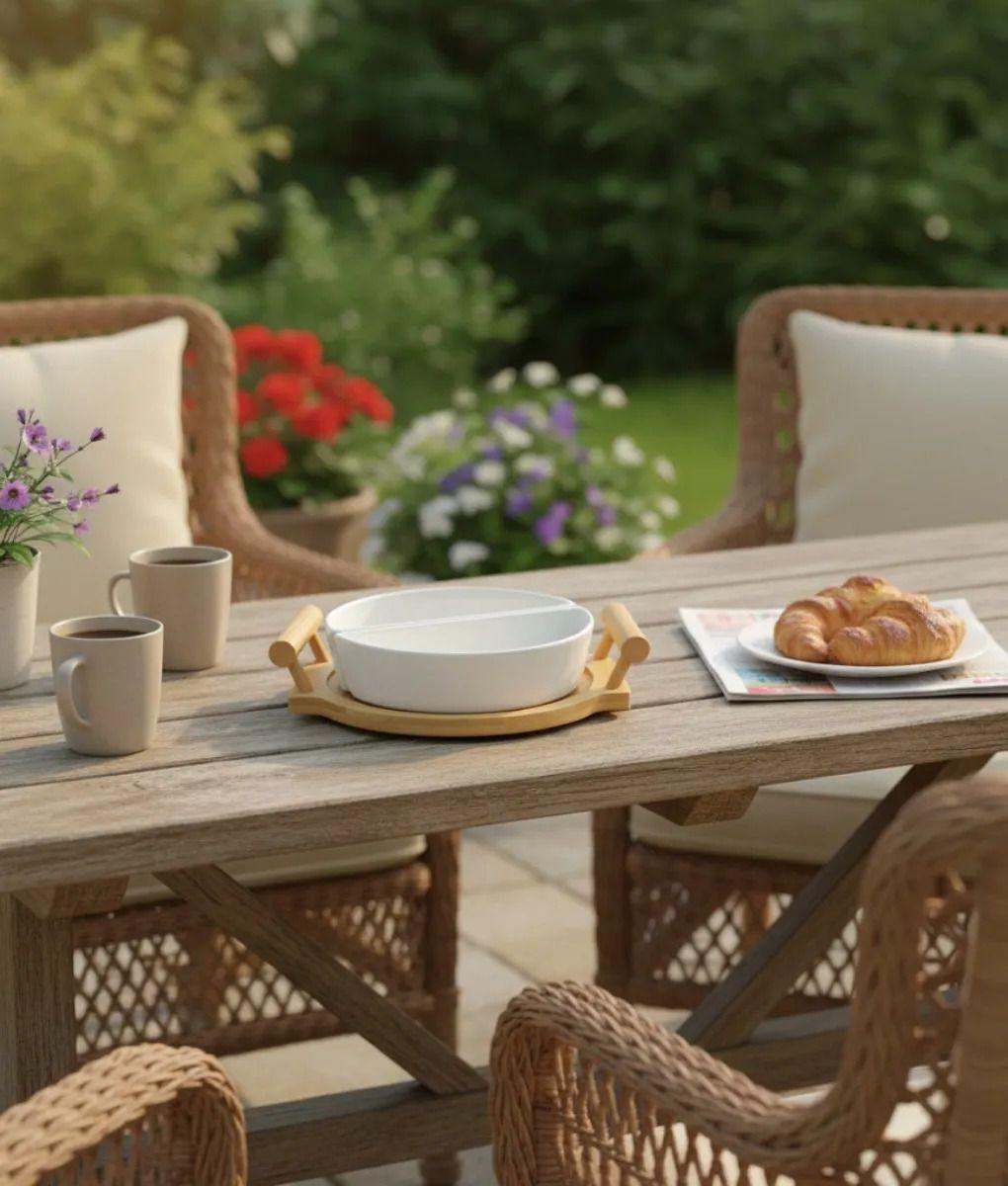 Juego Soporte Snacks Dual Aperitivo Base Bambú Asas Jhn-8