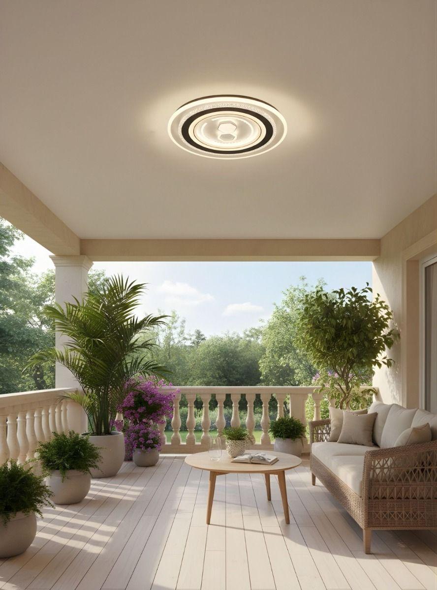 Lámpara Techo Plafón Circular Elegante Moderno Anillos Jhn-8