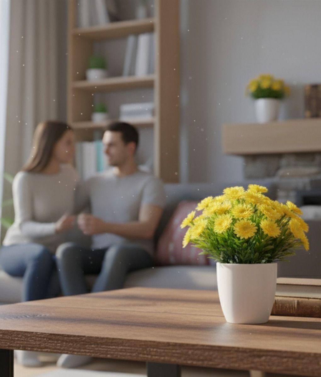 Set 2 Flores Artificiales Adorno Floral Silvestre Hogar Jhn-3