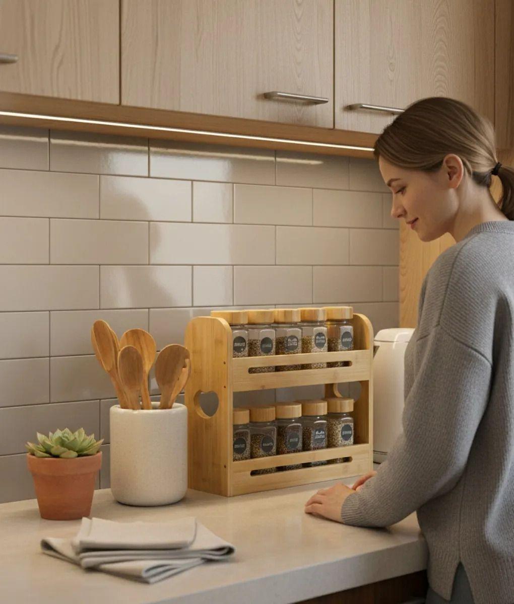 Especiero Organizador Cocina 2 Niveles Diseño Moderno Jhn-3