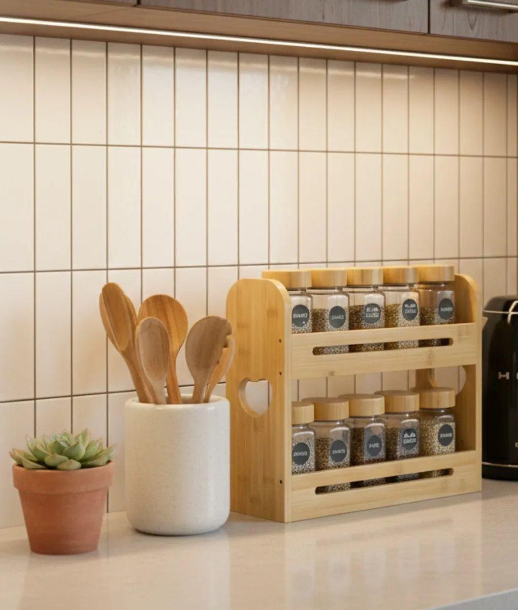 Especiero Organizador Cocina 2 Niveles Diseño Moderno Jhn-7