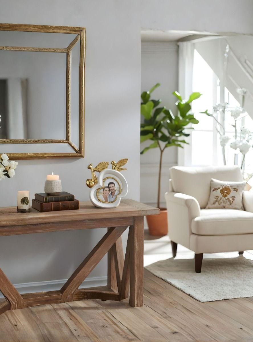 Figura Decorativa Adorno Diseño Pájaro Espejo Manzana Jhn-5