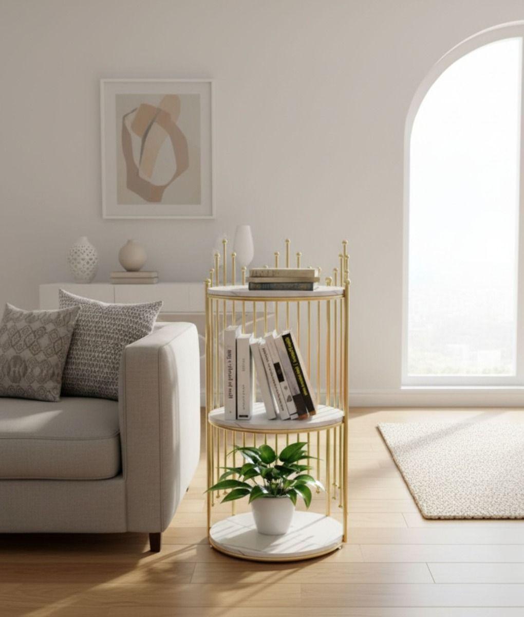 Mesa Centro Estante Decorativo Esquinero Almacenamiento Jhn-7