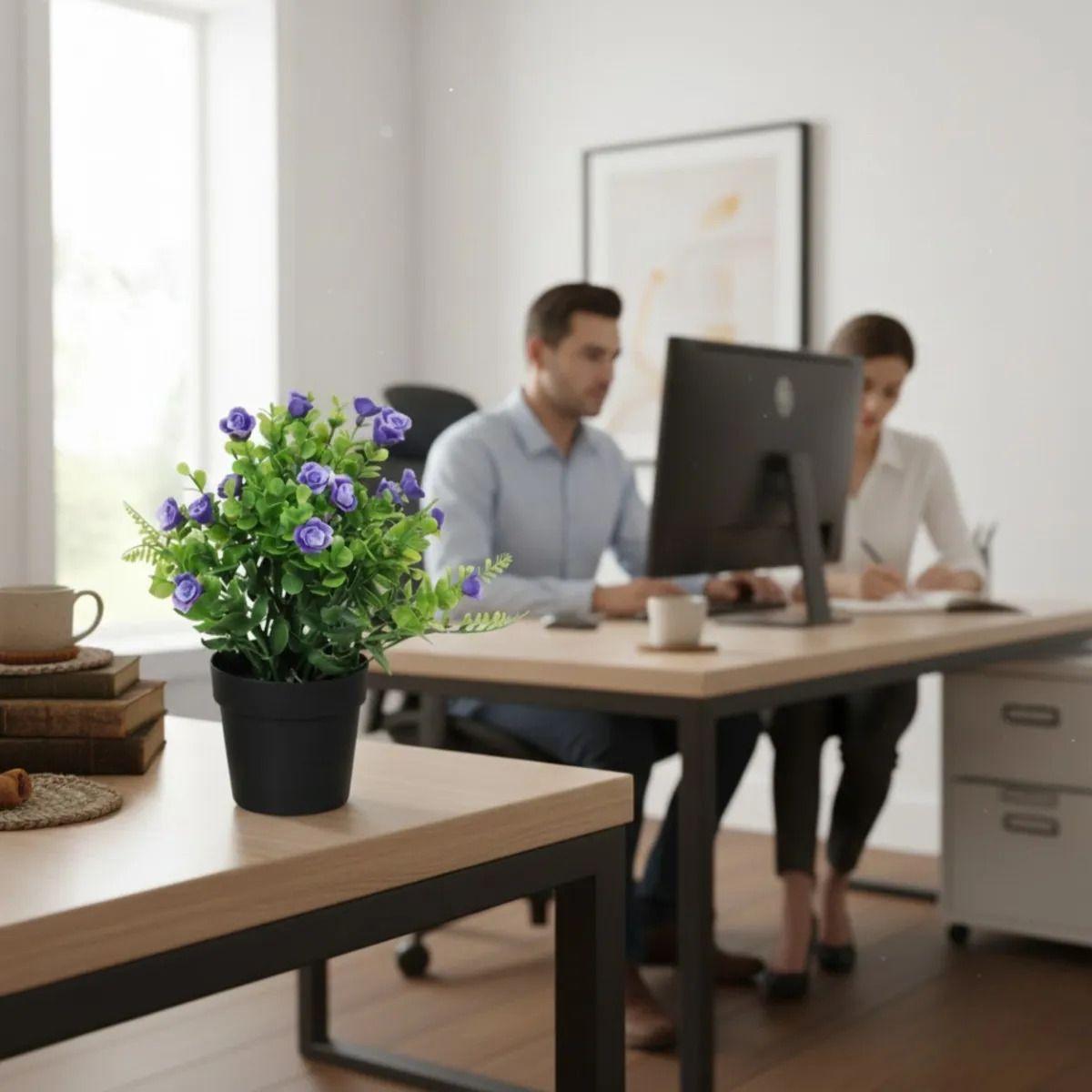 Set 2 Planta Artificial Mini Arbusto Rosas Silvestres Jhn-3