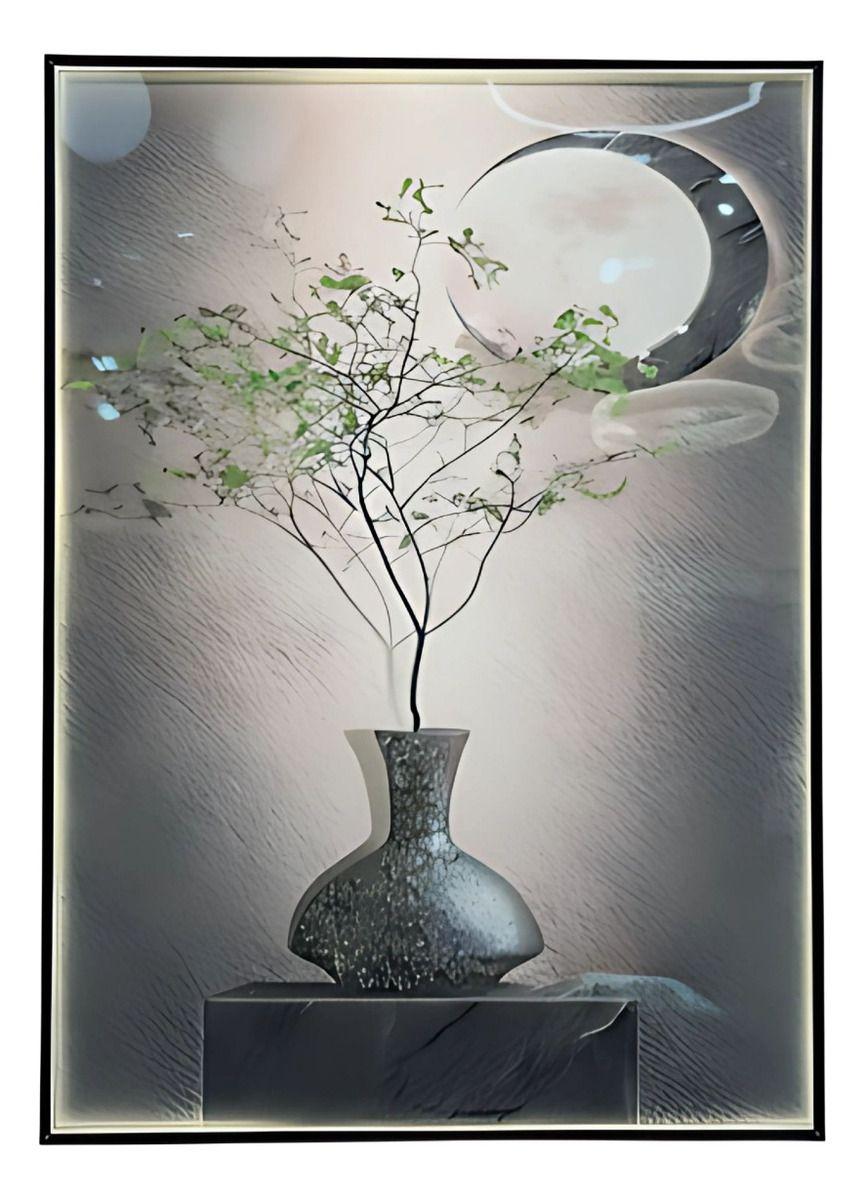 Cuadro Decorativo Pared Naturaleza Luna LED Hogar Jhn-1