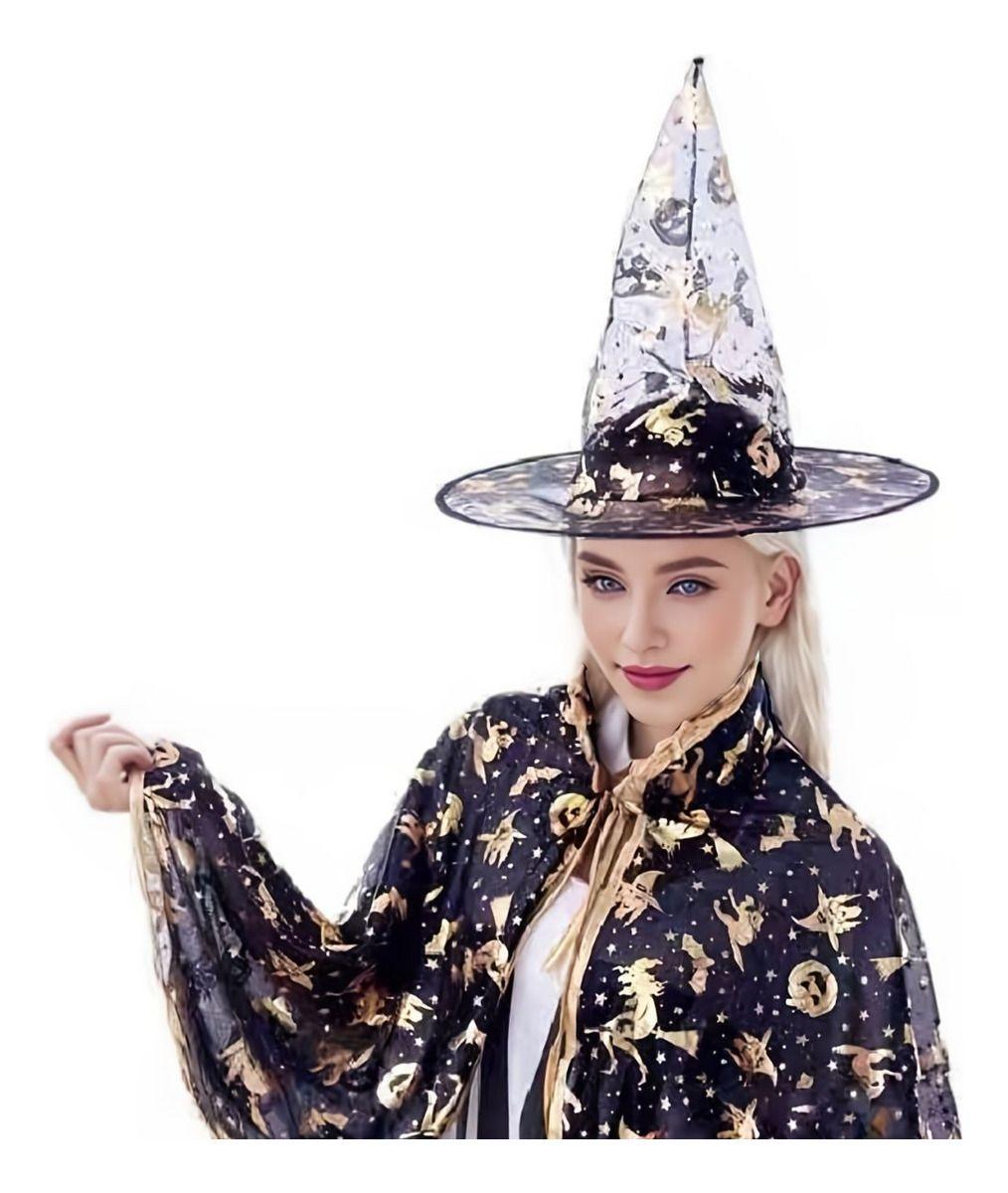 Sombrero Bruja Disfraz Halloween Unisex Pack x12 Jhn-9