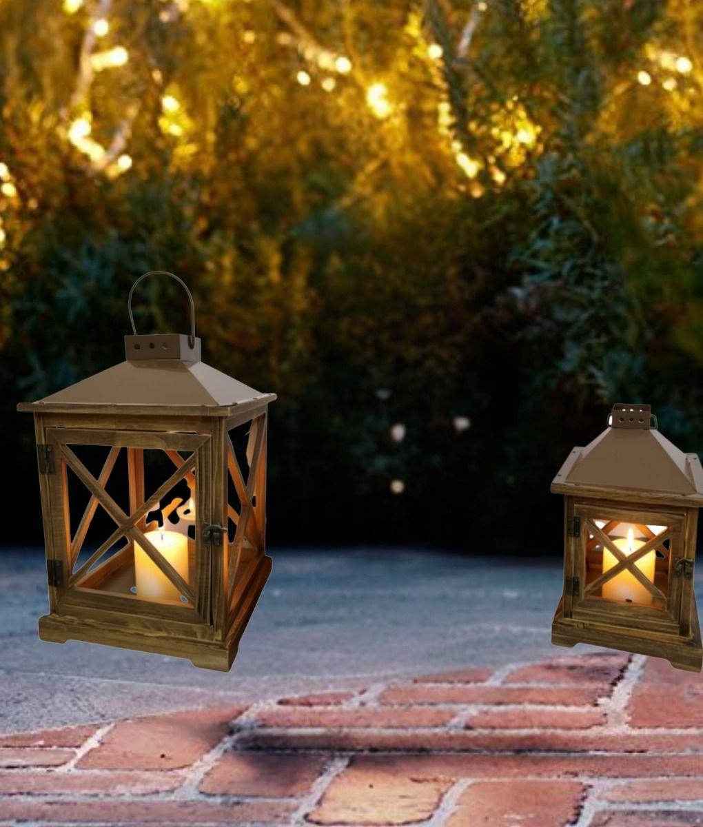 Set 2 Portavelas Decorativas Estilo Rústico Adorno Jhn-8