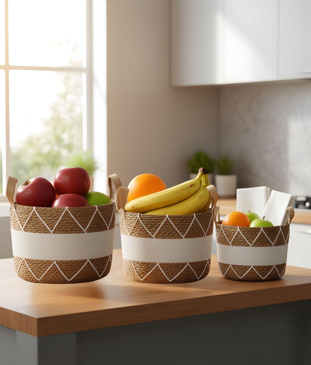 Set 3 Canasto Decorativo Cesto Almacenamiento Moderno Jhn-7