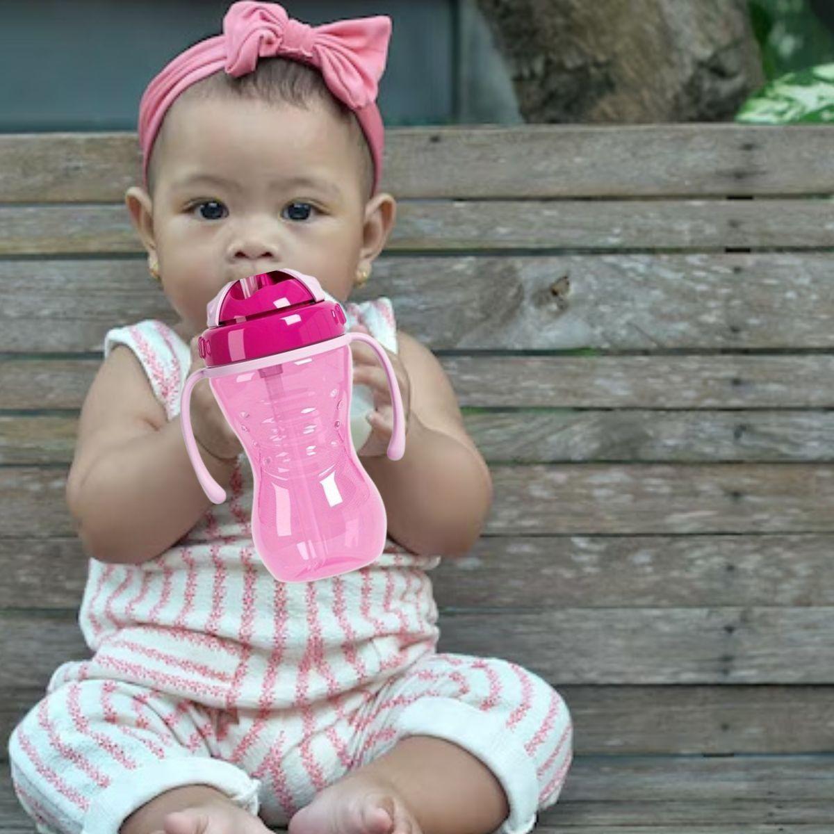 SET 2 VASOS ENTRENADOR CON PAJILLA CON ASA PARA BEBE LAU-4