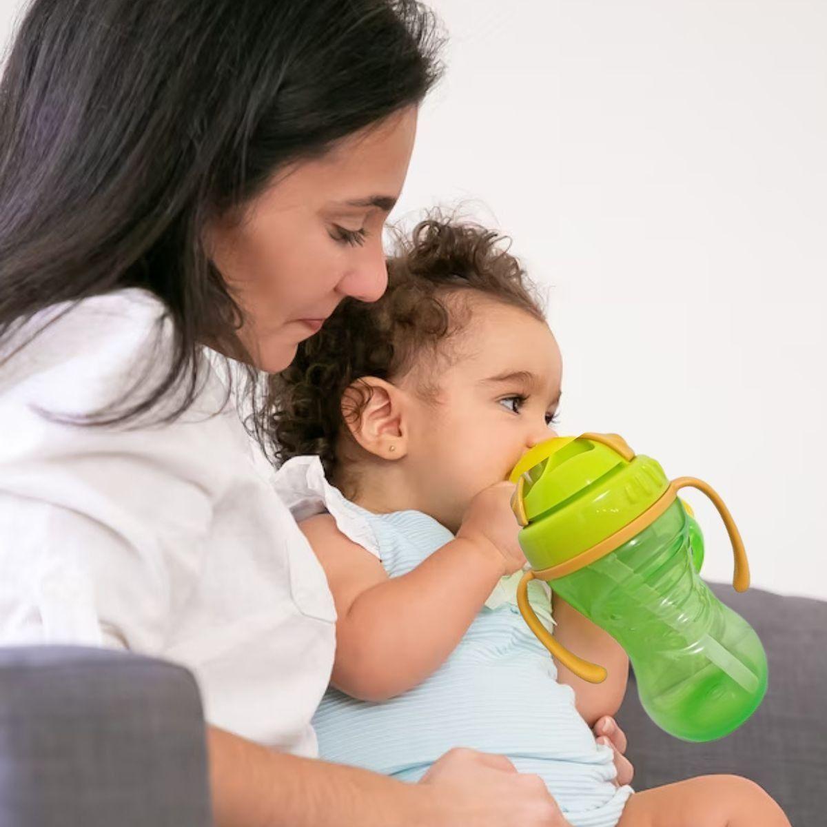 SET 2 VASOS ENTRENADOR CON PAJILLA CON ASA PARA BEBE LAU-8