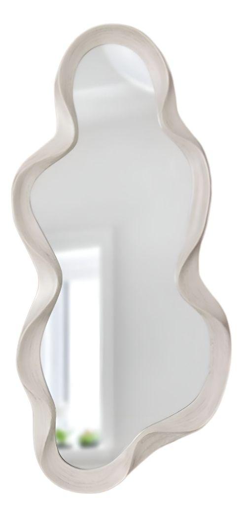 Espejo Pared Irregular Ondulado Nube Decorativo Blanco Jhn-0