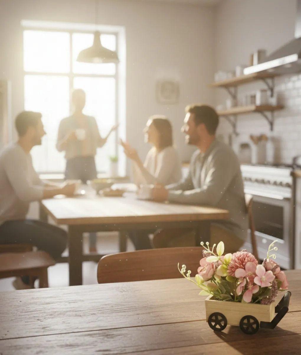 Planta Decorativa Artificial Carretilla Campo Floral Jhn-5